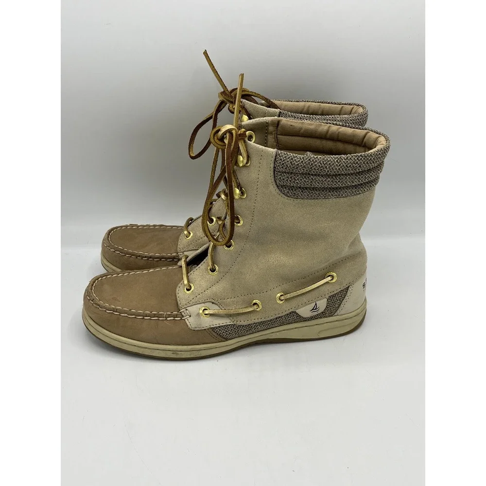 Sperry Top-Sider‎ Women's Hikerfish Boot 9531401 Size 8.5M Brown Beige Shimmer